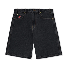 PACCBET logo-patch denim shorts - Black