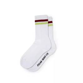 Polar Stripe Socks White / Rich Red / Chartreuse