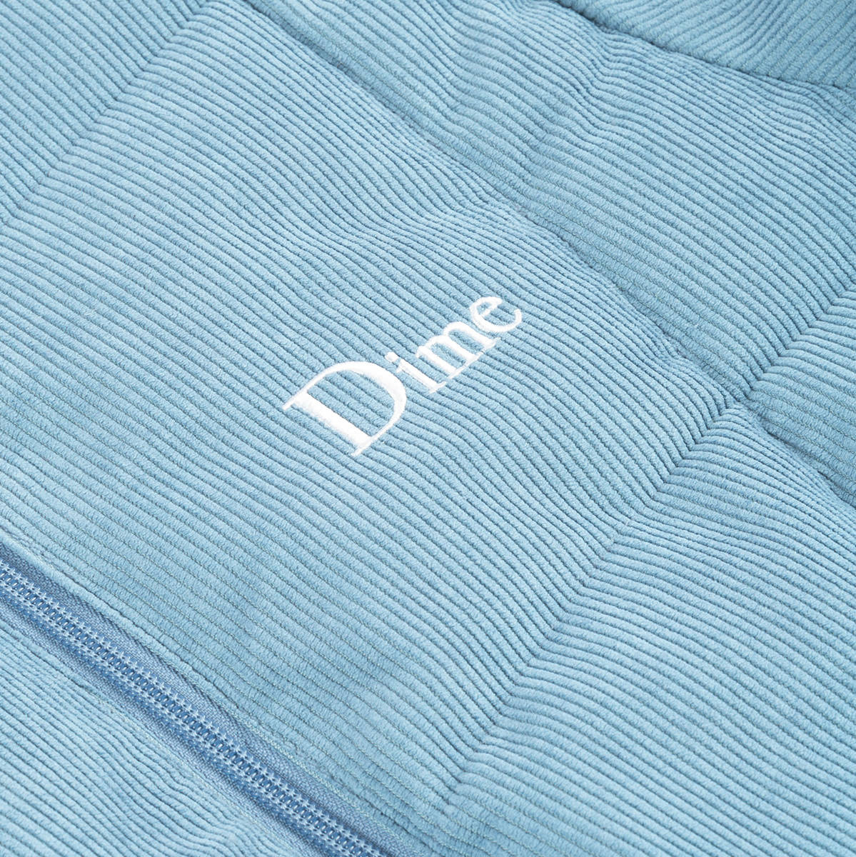 Dime Corduroy Wave Puffer Jacket Light Blue