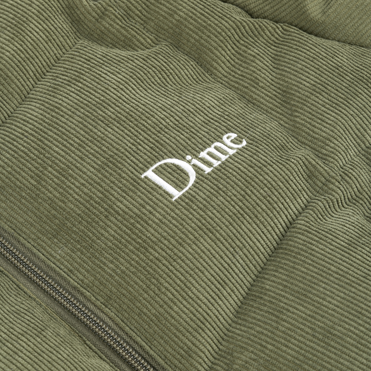 Dime Corduroy Wave Puffer Jacket Olive