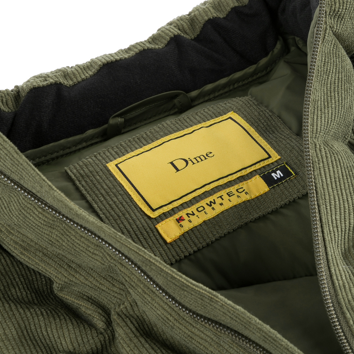 Dime Corduroy Wave Puffer Jacket Olive zielony | Clothes \ Jackets