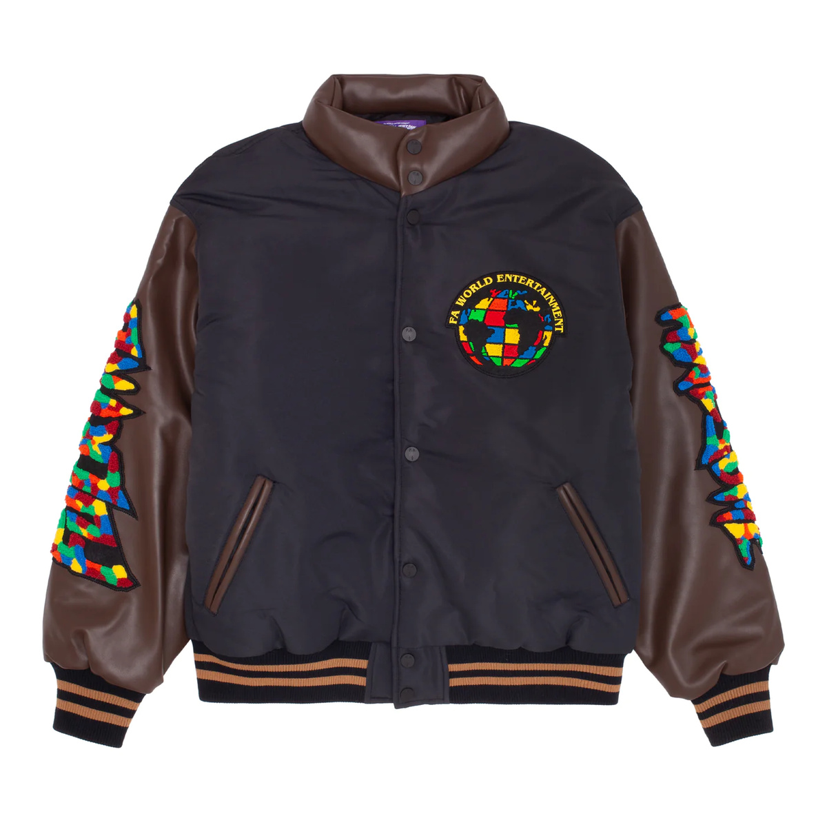 Fucking Awesome Gum Stamp Chenniele Varsity Puffer Black Brown