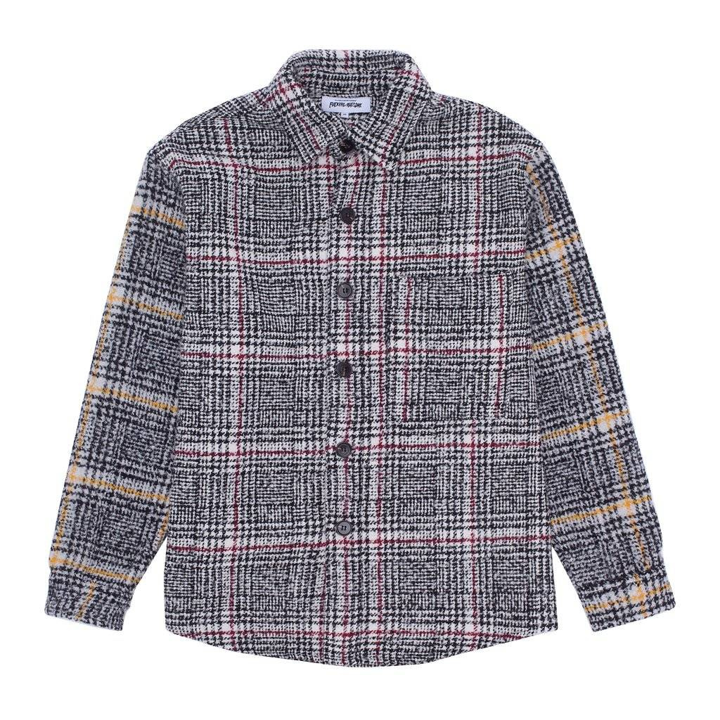 Fucking Awesome - HEAVY FLANNEL OVER SHIRT BLACK/RED w/ BLACK