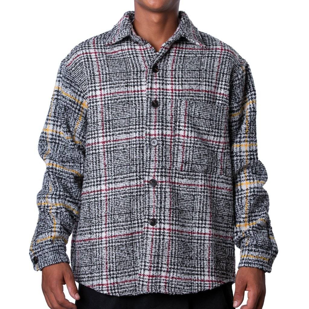 Fucking Awesome - HEAVY FLANNEL OVER SHIRT BLACK/RED w/ BLACK