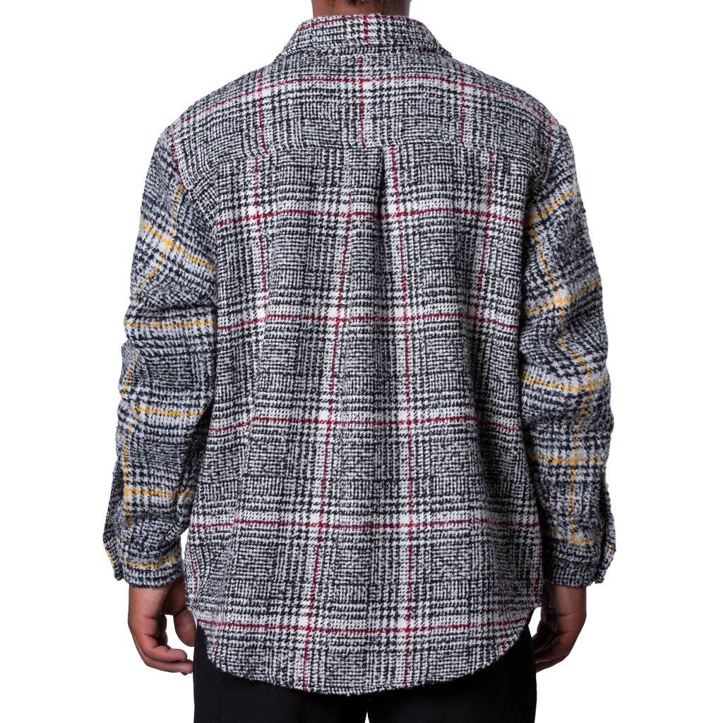 Fucking Awesome - HEAVY FLANNEL OVER SHIRT BLACK/RED w/ BLACK/YELLOW SLEEVES