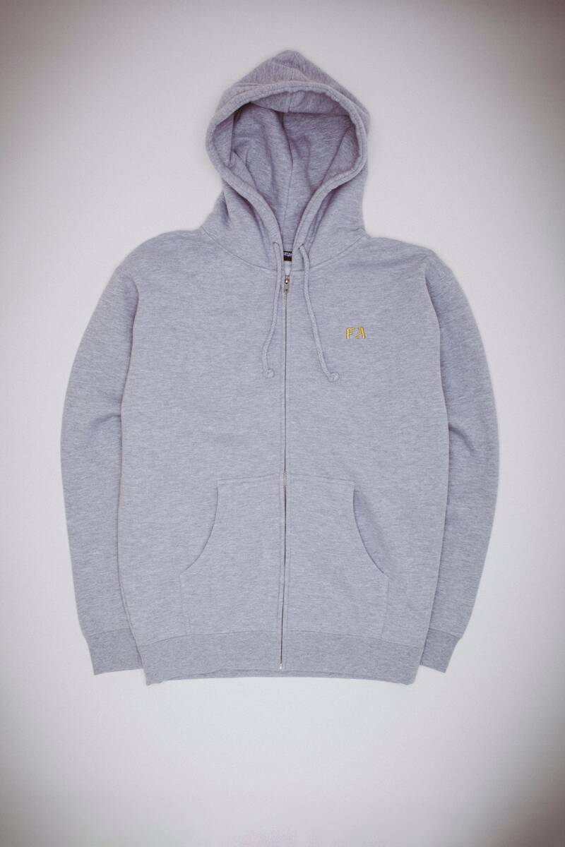 Fucking Awesome Lesser God Embroidered Zip Up Hoodie (Grey