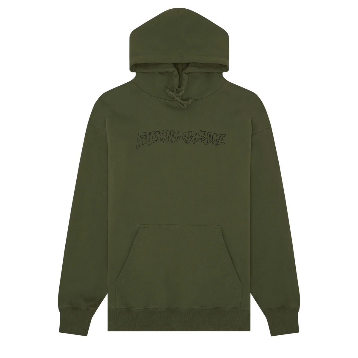 Fucking Awesome - Outline Stamp Hoodie (Olive) zielony