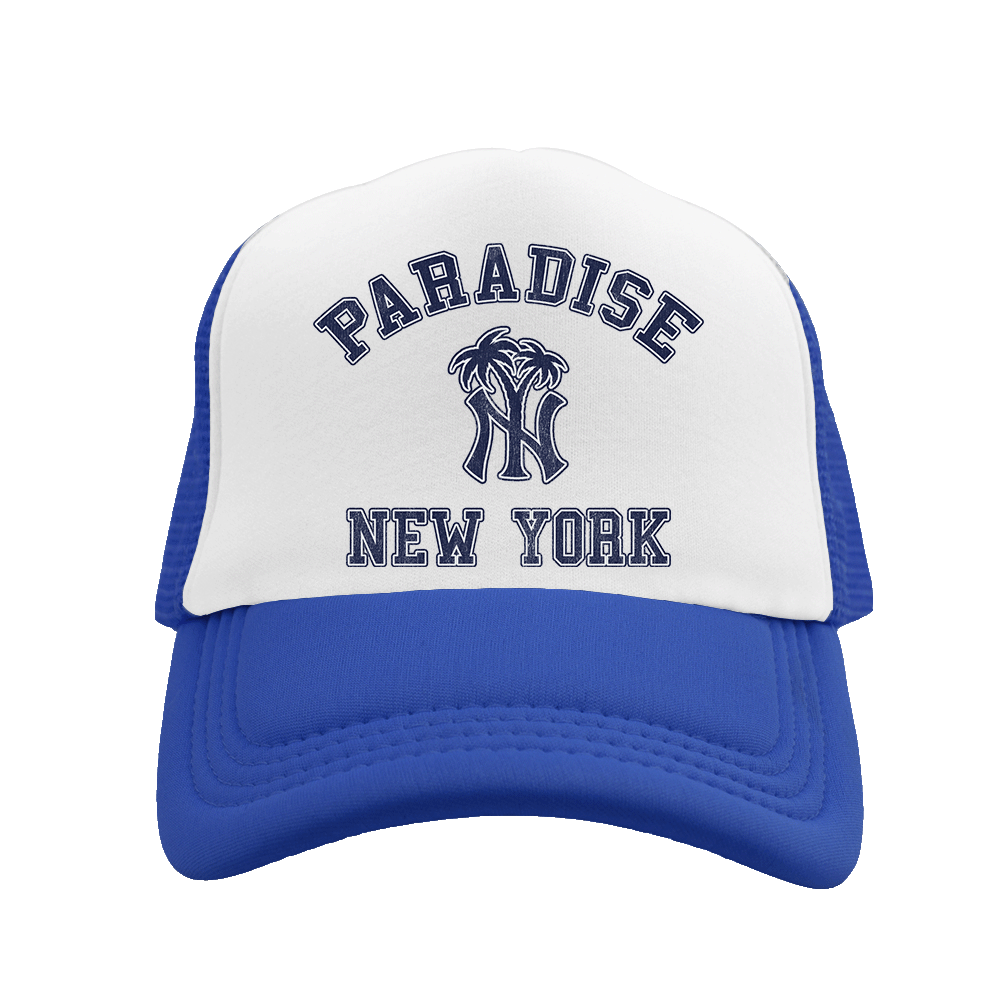 Paradise NYC - NY Palm Logo Trucker Hat (Blue)