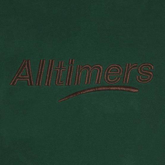 Alltimers - Estate Embroidered Hoody  Dark Green Bronze