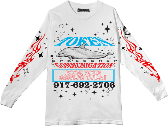Call Me 917 - Dolphin Communication Longsleeve -White
