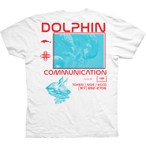 Call Me 917 - Dolphin Communication Tee -White