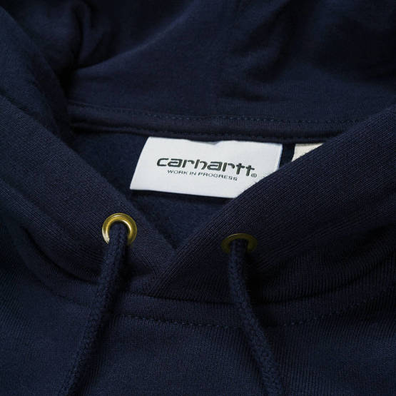 Carhartt WIP Hooded Chase Sweatshirt (Dark Navy/Gold)
