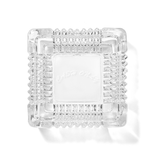 Cash Only Crystal Ashtray