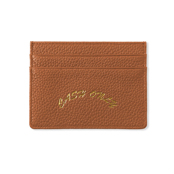 Cash Only Leather Cardholder (Tan)