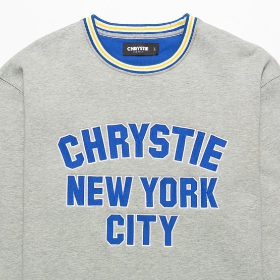 Chrystie NYC - Varsity Logo Crewneck  a.grey Ash Grey