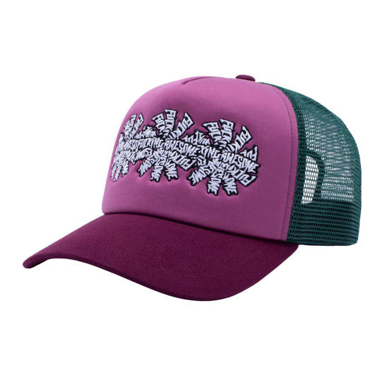 Fucking Awesome - 3 Spiral Trucker Snapback (Pink/Maroon)