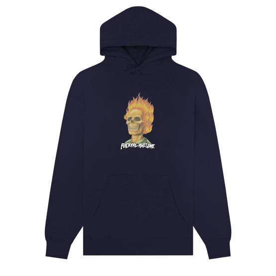Fucking Awesome - Flame Skull Hoodie (Navy)