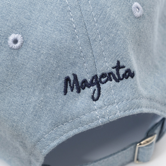 Magenta Chambray Dad Hat (Blue)