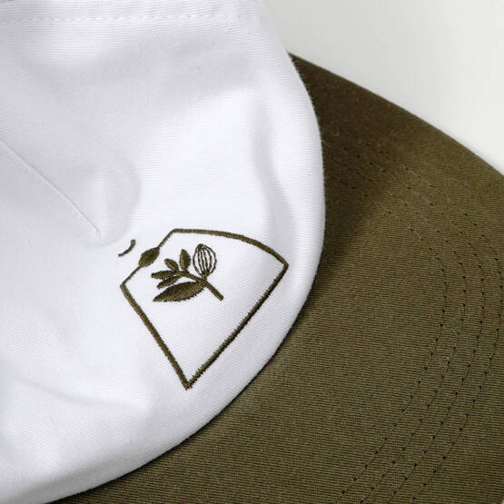 Magenta Odyssey snapback hat white