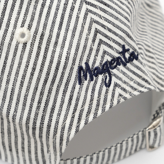 Magenta Stripe Dad Hat (Grey)