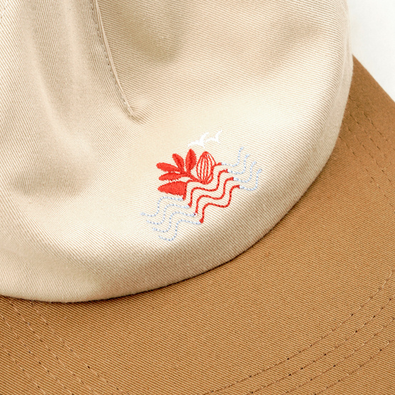 Magenta Sunset snapback hat sand