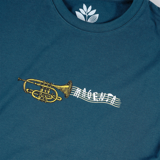 Magenta Trumpet Tee - Petrol Blue