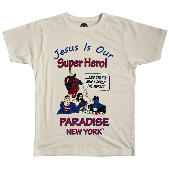 Paradise NYC JESUS IS OUR SUPER HERO SS - Natural
