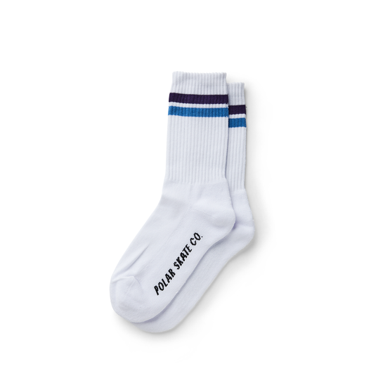 Polar Stripe Socks White / Purple / Blue