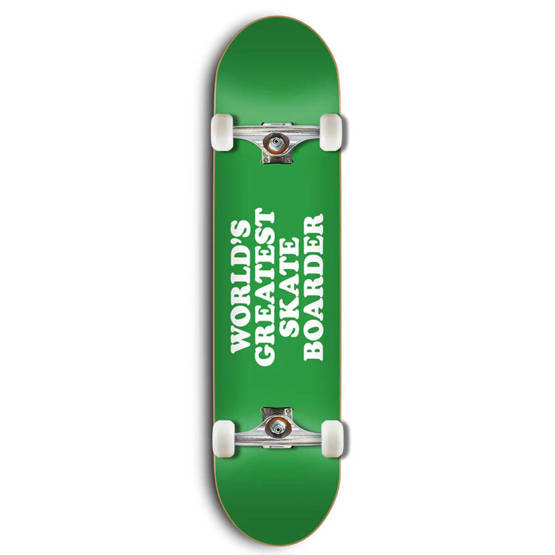 Skate Mental - World's Greatest Skateboarder Green Skateboard Complete 8.0