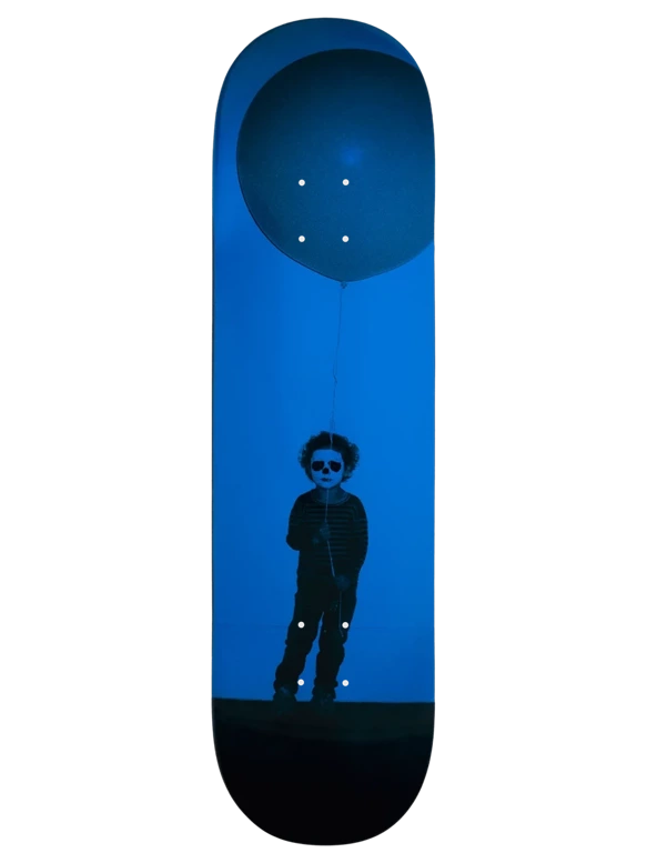 Violet Boy with balloon deck blue