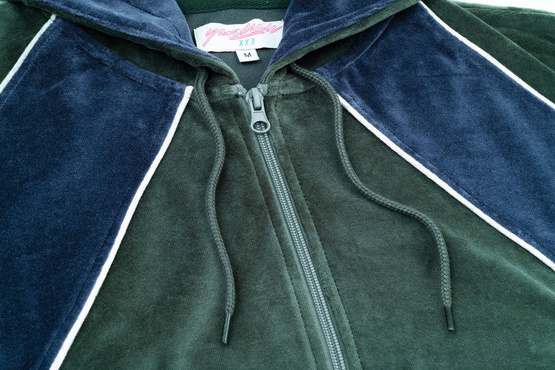 Yardsale Gem Velour Hood (Green/Navy)