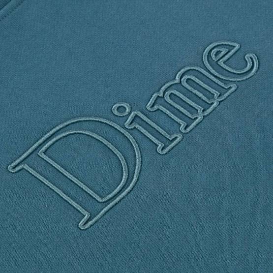 dime classic outline crewneck real teal