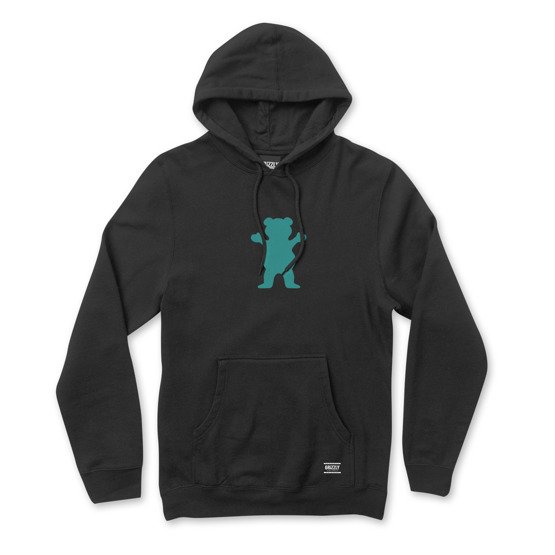 grizzly og bear pullover hoodie black/mint