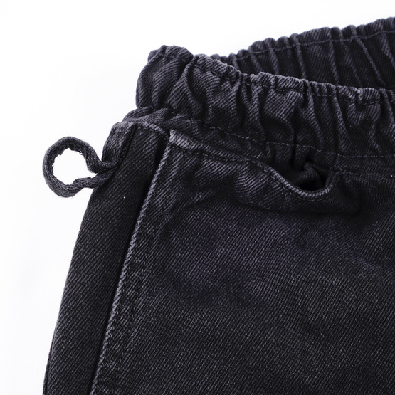 magenta Loose Pants - Black Denim