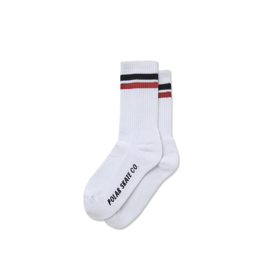 polar stripe socks white/black/rust