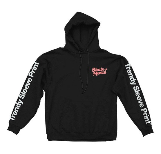 skate mental trendy logo hoodie black