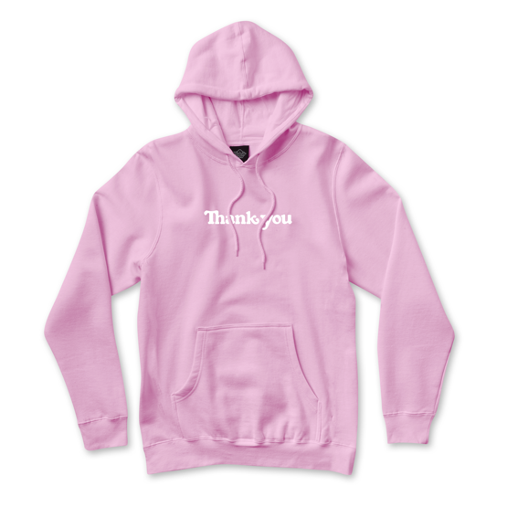 thank you hoodie pink