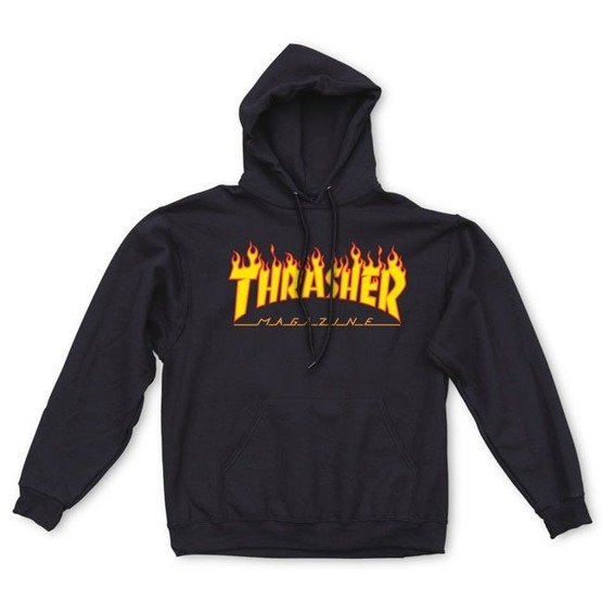 thrasher hood flame black