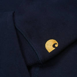 Carhartt WIP Hooded Chase Sweatshirt (Dark Navy/Gold)