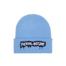 Fucking Awesome velcro stamp cuff beanie light blue