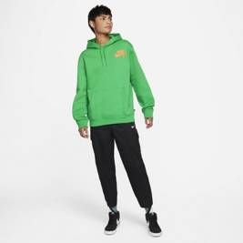 Nike Sb Icon Pullover Skate Hoodie Lucky Green/total Orange