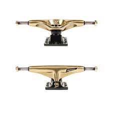 Tensor Mini Flick Mirror Gold / Black Aluminum Lo Skateboard Trucks 5.25"