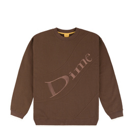 dime wave terry crewneck stray brown