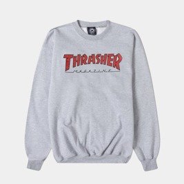 thrasher outlined crew ash grey