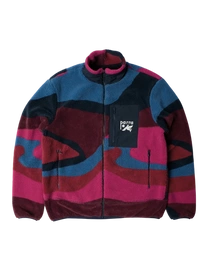 Bluza by Parra Full ftp booster polar fleece jacket red