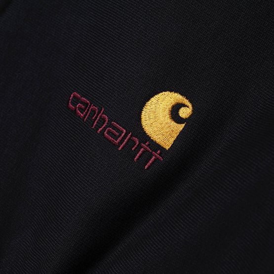 crewneck Carhartt WIP Half Zip American Script Sweatshirt (Black)