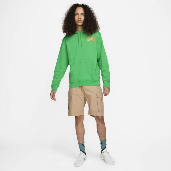 Bluza Nike Sb Icon Pullover Skate Hoodie Lucky Green/total Orange