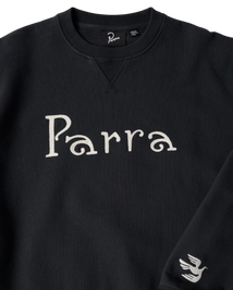 Bluza by Parra Weird trad logo crewneck dark navy