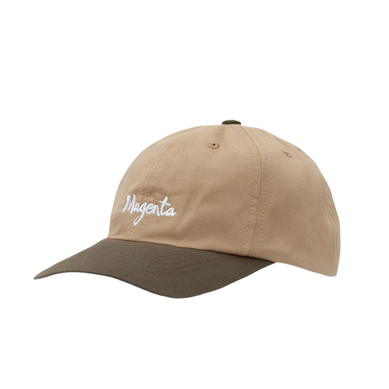 Magenta brush dad hat khaki