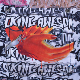 kurtka Fucking Awesome  Reversible Chore Jacket - Sticker Stamp All-Over Print